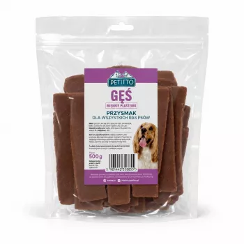 PETITTO žąsienos griežinėliai šunims – 100% natūralūs, be grūdų, 500 g