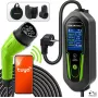 Qoltec nešiojamas EV įkroviklis Type 2 į Schuko 3.5kW 16A 5m laidas su Wi-Fi ir LCD