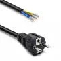QOLTEC 54598 Schuko CEE 7/7 į nuimtus ir lituotus laidus maitinimo laidas 3m H05VV-F 3x1,0mm² juodas