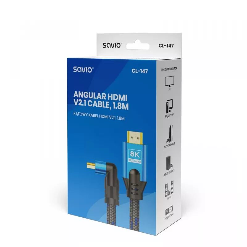 SAVIO CL-147 HDMI 2.1 kabelis 8K 48Gbps Ultra High Speed