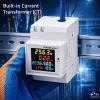 Qoltec vienfazis 6-in-1 DIN bėgio energijos skaitiklis su 100A CT, 230V, LCD, impulsine išvestimi