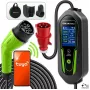 Qoltec Type 2 EV įkroviklis su reguliuojama srove, 7 kW, 230 V, CEE 32 A, Wi-Fi, Tuya Smart Life, LCD, 5 m kabelis