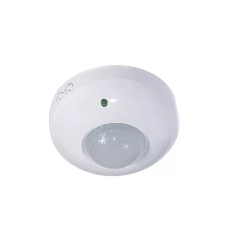 MACLEAN MCE19 lubinis PIR judesio jutiklis – 360° aptikimas, 1200W kaitrinių / 300W LED apkrova, reguliuojamas laikas ir liuksai, baltas