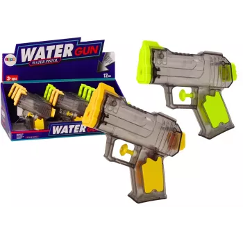 LEAN TOYS mažas vandens pistoletas permatomas geltonas oranžinis