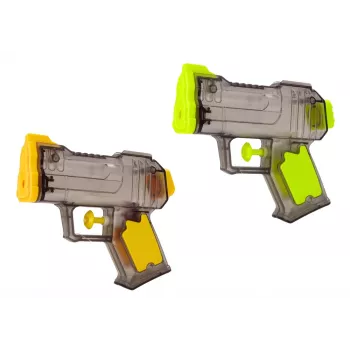 LEAN TOYS mažas vandens pistoletas permatomas geltonas oranžinis