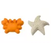 LEAN TOYS smėlio žaislų rinkinys - kibirėlis, malūnėlis, sietelis, 3 pastelinės formelės (6 vnt.)