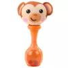 LEAN TOYS Barškučių rinkinys su minkštais kamuoliukais, beždžionės ir pandos raštais, 2 vnt.