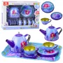 LEAN TOYS vaikų metalinis arbatos servizas su puodeliais, arbatinuku ir padėklu Undinėlė