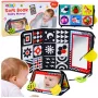 LEAN TOYS kontrastinis sensorinis lavinamasis kilimėlis su veidrodžiu kūdikiams