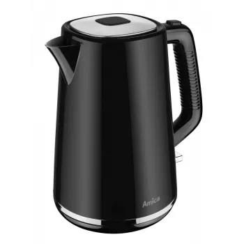 AMICA virdulys 1,7L KF304 - 2200W nerūdijančio plieno belaidis elektrinis virdulys, sidabrinis/juodas