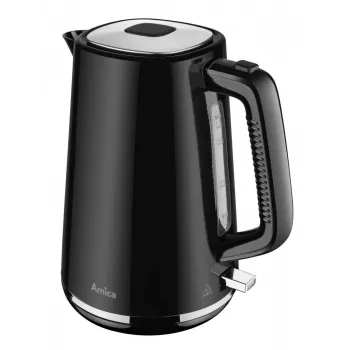 AMICA virdulys 1,7L KF304 - 2200W nerūdijančio plieno belaidis elektrinis virdulys, sidabrinis/juodas
