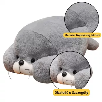 LEAN TOYS pliušinis talismanas minkštas žaislas didelis pilkasis ruonis 29 cm
