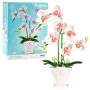 LEAN TOYS Orchidėjos konstrukciniai blokeliai Orchidėja vazone rožinė ir balta 718 vnt.