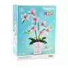 LEAN TOYS Orchidėjos konstrukciniai blokeliai Orchidėja vazone rožinė ir balta 718 vnt.