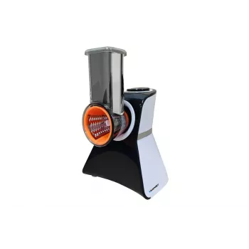 Blaupunkt Slicer FPS502 elektrinė maisto pjaustyklė 150 W nerūdijančio plieno dantytas peilis 190 mm reguliuojamas storis 0-15 mm juoda/sidabrinė