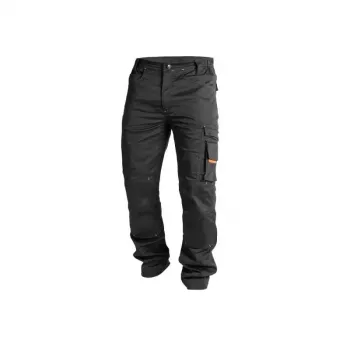 ACTIFLEXTROUSERS 58 - 4 krypčių tamprios darbo kelnės su CORDURA® sutvirtinimais, KneeGuard™ sistema, juodos, 58 dydis