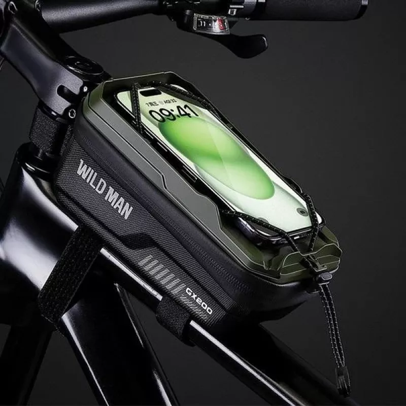 WILDMAN GX200 Dviračio rėmo krepšys juodas, laikiklis