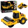 LEAN TOYS kelio volas statybinė transporto priemonė 1:32 mastelis besisukantis volas su šviesomis ir garsais geltona