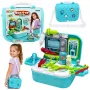 LEAN TOYS 2-in-1 medicininė kuprinė dėkle, nešiojama gydytojo kabinetas, aksesuarai, mėlyna