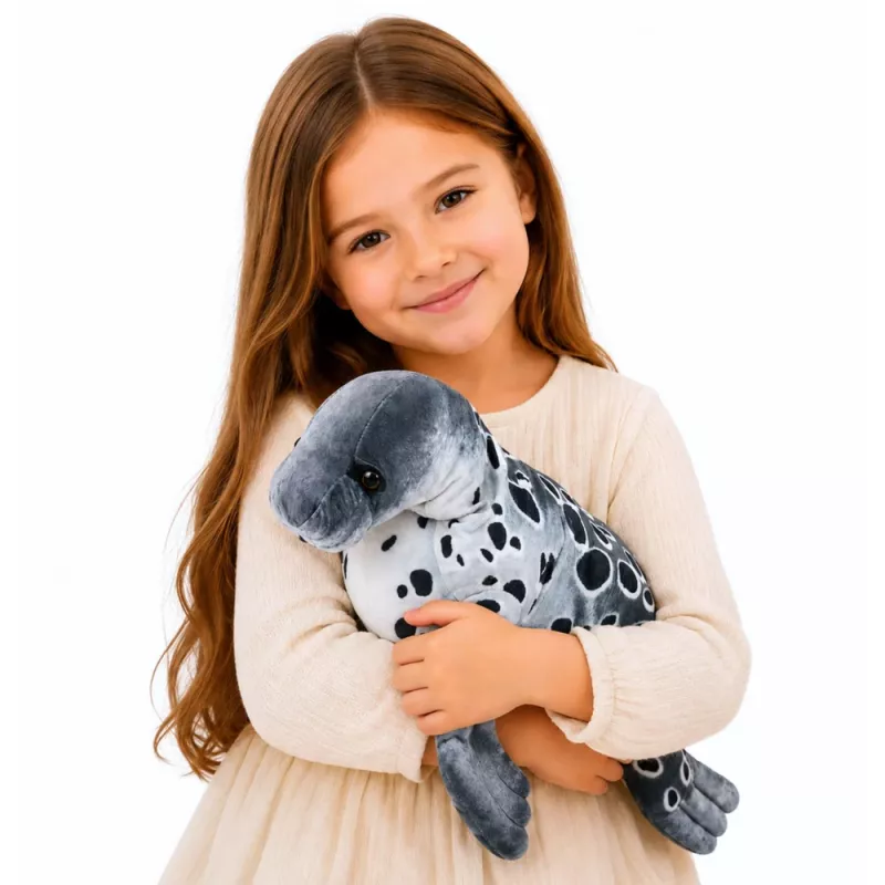 LEAN TOYS Realistinis ruonio pliušinis žaislas, pilkas, 50 cm