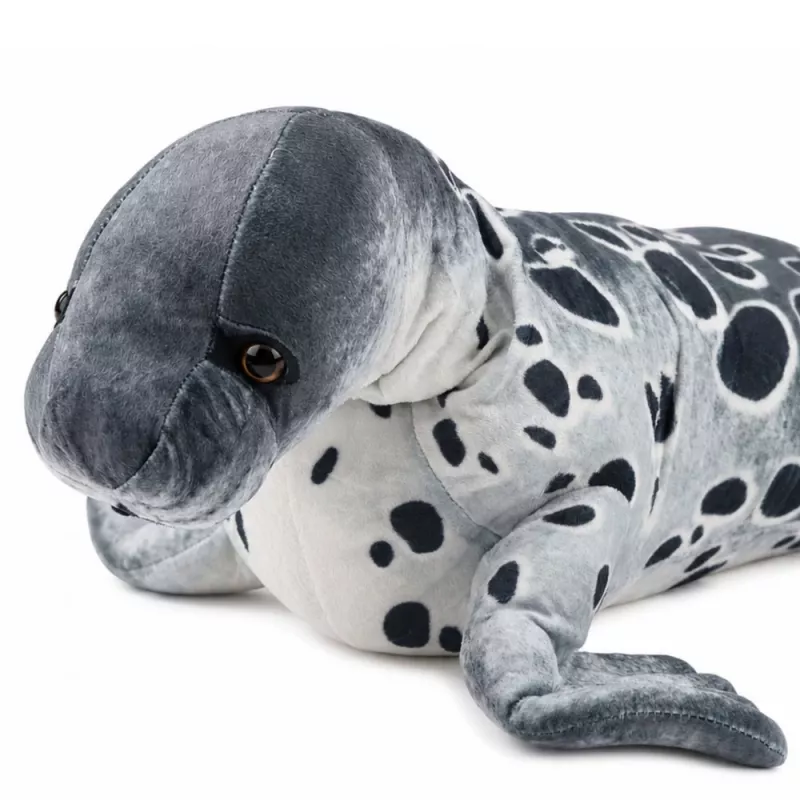 LEAN TOYS Realistinis ruonio pliušinis žaislas, pilkas, 50 cm