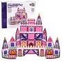 LEAN TOYS Magnetiniai konstrukciniai blokeliai Princesės pilis rožinė 58 vnt.