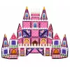 LEAN TOYS Magnetiniai konstrukciniai blokeliai Princesės pilis rožinė 58 vnt.