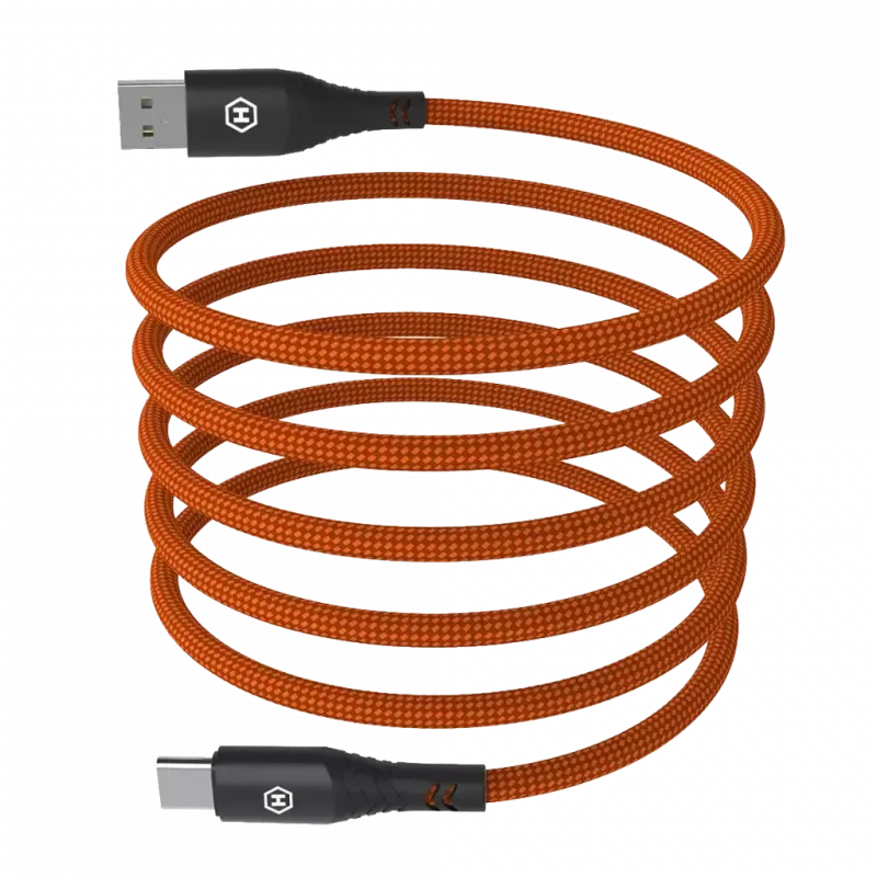 HAMMER USB-A į USB-C laidas 1,2 m juodas 480Mbps įkrovimui ir duomenims
