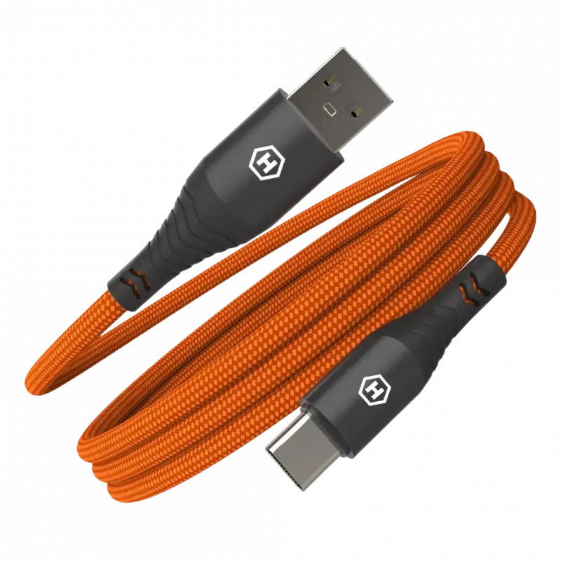 HAMMER USB-A į USB-C laidas 1,2 m juodas 480Mbps įkrovimui ir duomenims