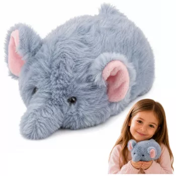 LEAN TOYS pliušinis dramblys Mascot minkštas žaislas mažas pilkas 18 cm