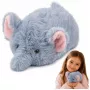 LEAN TOYS pliušinis dramblys Mascot minkštas žaislas mažas pilkas 18 cm