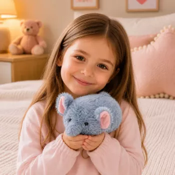 LEAN TOYS pliušinis dramblys Mascot minkštas žaislas mažas pilkas 18 cm