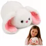 LEAN TOYS Pliušinis zuikis su ilgomis ausimis, baltas, 16 cm