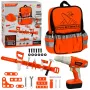 LEAN TOYS DIY įrankių kuprinė su baterijomis maitinamu atsuktuvu ir diržu