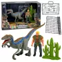 LEAN TOYS Dinozaurų medžiotojo rinkinys veiksmo figūrėlės su judamomis galūnėmis, tinkliniais ginklų aksesuarais