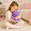 LEAN TOYS Minkštas aštuonkojis žaislas su elastingais čiuptuvais violetinis 30 cm