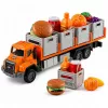 LEAN TOYS oranžinis maisto transportavimo sunkvežimis 1:55 liejimo modelis