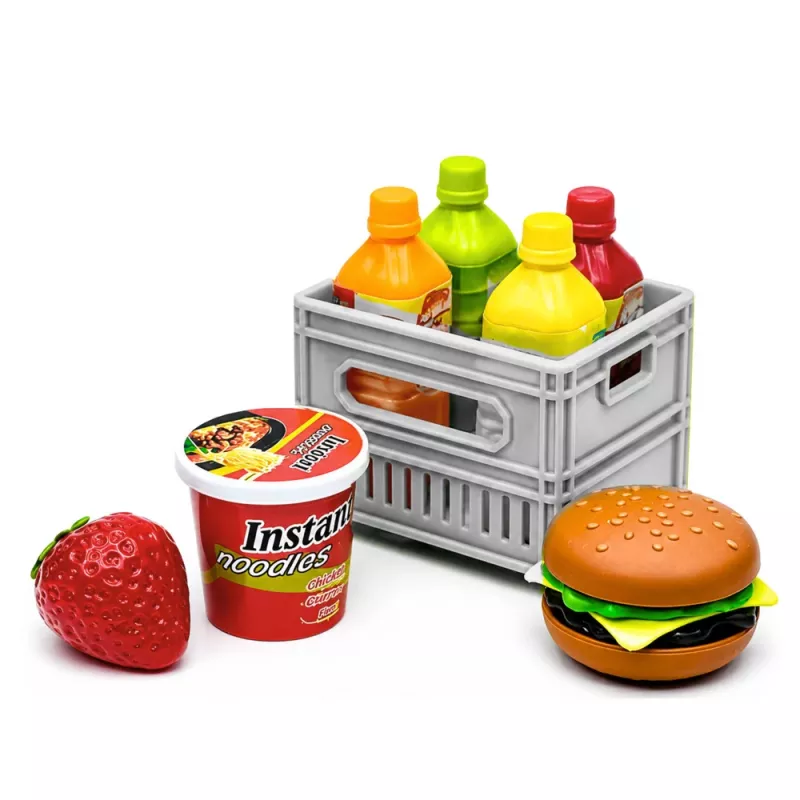 LEAN TOYS oranžinis maisto transportavimo sunkvežimis 1:55 liejimo modelis