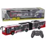 LEAN TOYS nuotolinio valdymo miesto autobusas raudonas ir baltas, mastelis 1:20