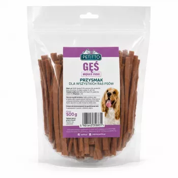 PETITTO minkšti žąsienos kąsneliai šunims 500g