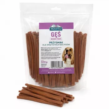 PETITTO minkšti žąsienos kąsneliai šunims 500g