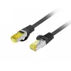 LANBERG Cat.6A S/FTP LSZH Patch laidas 20m juodas – 10GbE, Fluke išbandytas, 26AWG grynas varis