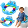 LEAN TOYS klozeto dangtis vaikams minkšta sėdynė su rankenomis mėlyna