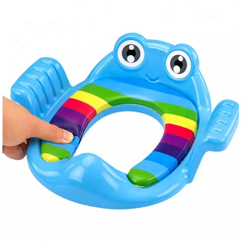 LEAN TOYS klozeto dangtis vaikams minkšta sėdynė su rankenomis mėlyna