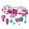 LEAN TOYS sulankstomas greitosios pagalbos automobilis lėlėms, ligoninės mini lėlių aksesuarai, 11 vnt.