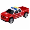 LEAN TOYS Gaisrinės tarnybos transporto priemonių rinkinys: sraigtasparnis ir automobilis, su šviesomis ir garsais 1:32