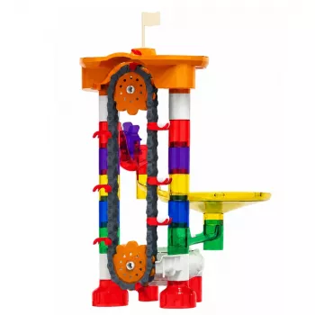 LEAN TOYS Construction Blocks Space Track For Balls Tunnels Colorful 3D 85 pcs.