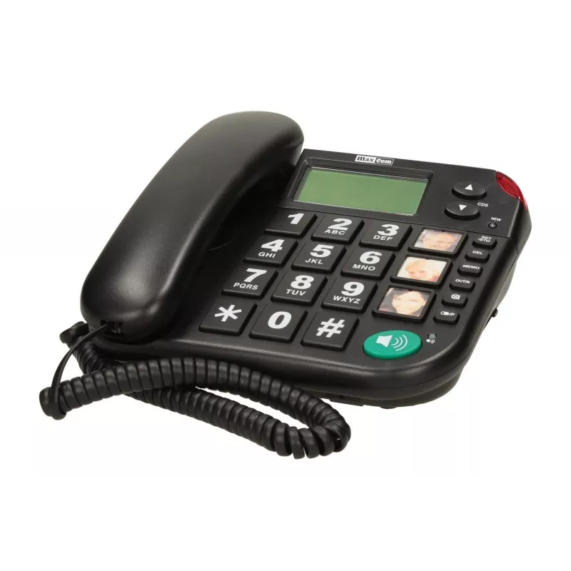 MAXCOM KXT 480 BB laidinis telefonas su LCD ekranu, juodas