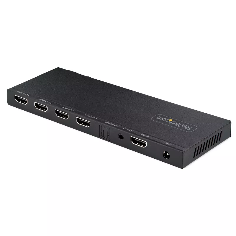 StarTech.com 4 prievadų 4K HDMI skirstytuvas 1x4, 4K 60Hz, HDMI 2.0, HDCP 2.2, HDR10, 18Gbps, EDID kopija, plieninis korpusas