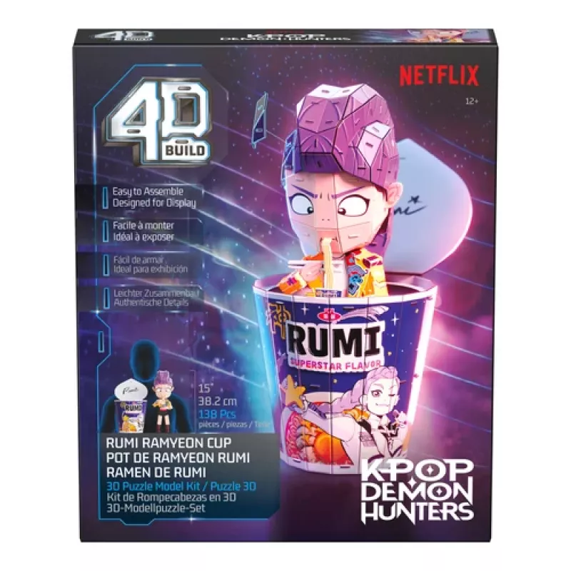 Spin Master 4D Build K-Pop Demon Hunters Rumi Ramen puodelio 3D dėlionė